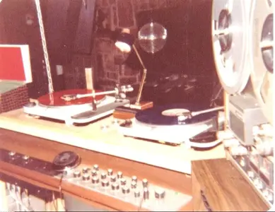 1975 Golden Coach disco DJ's Phil Smith & Phil LeBash DJ Booth.webp